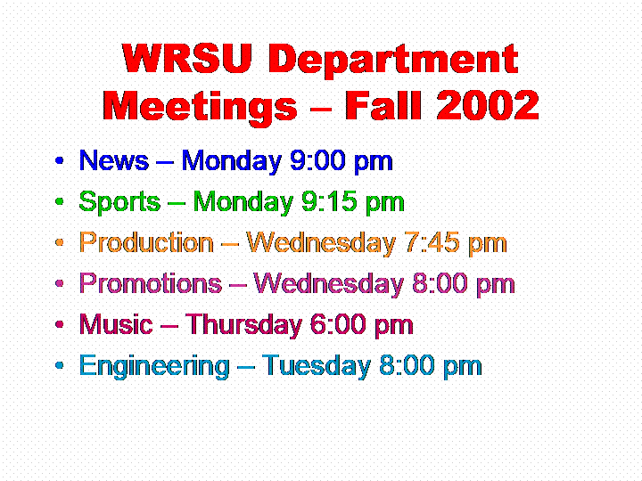 wrsu_department<br> meetings  F